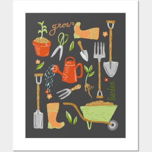 Gardening illustration Posters and Art